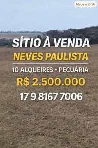 Fazenda/Sítio à venda, 242000m² no Centro, Neves Paulista