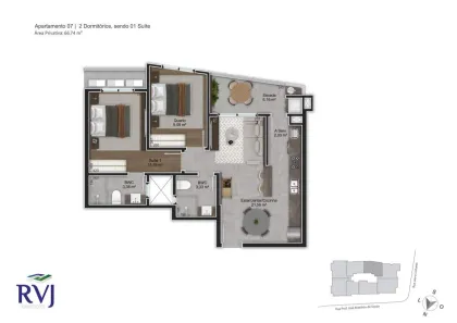 Apartamento com 2 Quartos à venda, 67m² no Trindade, Florianópolis