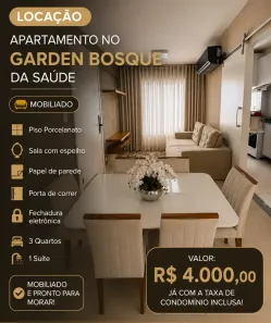 Apartamento com 3 Quartos para alugar, 70m² no Canjica, Cuiabá