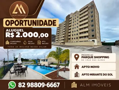 Apartamento com 2 Quartos para alugar, 44m² no Cruz das Almas, Maceió