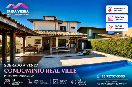 Casa de Condomínio com 4 Quartos à venda, 380m² no Condominio Residencial Real Ville, Pindamonhangaba