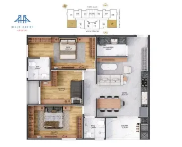 Apartamento com 3 Quartos à venda, 79m² no Praia Comprida, São José