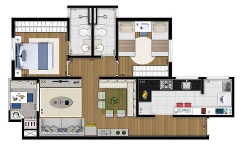 Apartamento com 2 Quartos à venda, 64m² no Campestre, Santo André