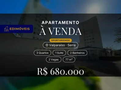 Apartamento com 3 Quartos à venda, 77m² no Valparaíso, Serra