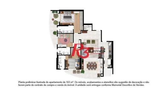 Apartamento com 3 Quartos à venda, 163m² no Ponta da Praia, Santos