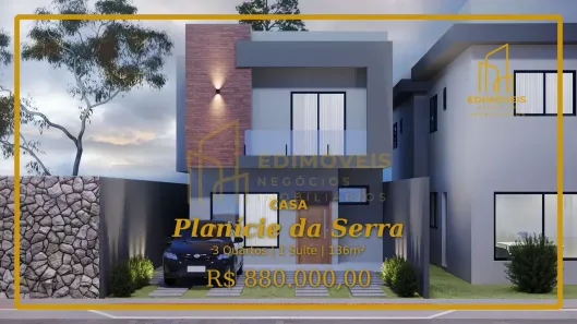Casa com 3 Quartos à venda, 136m² no Planície da Serra, Serra