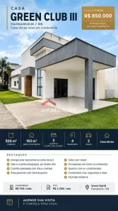 Casa de Condomínio com 3 Quartos à venda, 183m² no Parque das Nações, Parnamirim