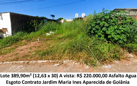 Lote/Terreno à venda, 389m² no Jardim Maria Inês, Aparecida de Goiânia