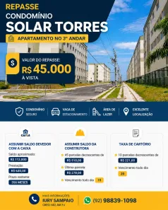Apartamento com 2 Quartos à venda, 36m² no Lago Azul, Manaus