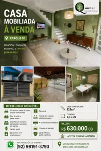 Casa com 3 Quartos à venda, 223m² no Parque 10 de Novembro, Manaus