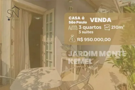Casa com 3 Quartos à venda, 210m² no Jardim Monte Kemel, São Paulo