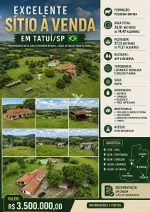 Fazenda/Sítio com 1 Quarto à venda, 350174m² no Centro, Tatuí