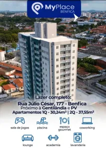 Apartamento com 2 Quartos à venda, 37m² no Benfica, Fortaleza