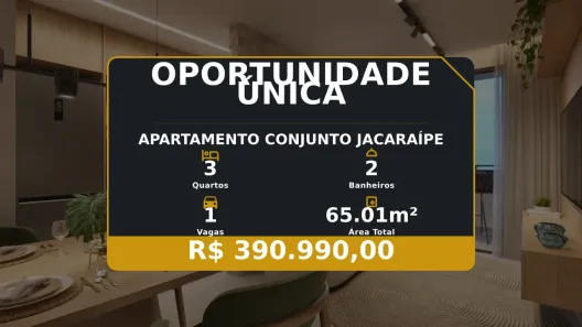 Apartamento com 3 Quartos à venda, 65m² no Conjunto Jacaraípe, Serra
