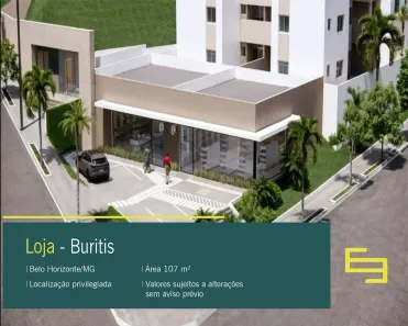 Ponto Comercial para alugar, 107m² no Buritis, Belo Horizonte