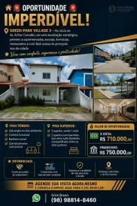 Casa de Condomínio com 3 Quartos à venda, 180m² no Turu, São Luís