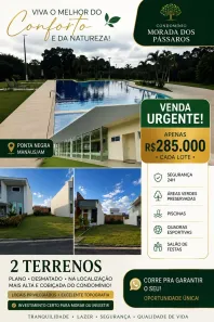 Lote/Terreno à venda, 275m² no Ponta Negra, Manaus