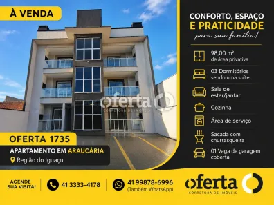 Apartamento com 3 Quartos à venda, 98m² no Iguaçu, Araucária
