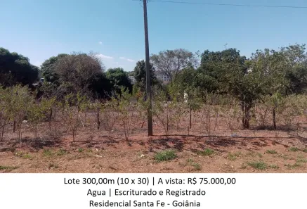 Lote/Terreno à venda, 300m² no Residencial Santa Fé I, Goiânia