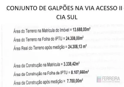 Galpão/Depósito/Armazém à venda, 7700m² no Cia Sul, Simões Filho