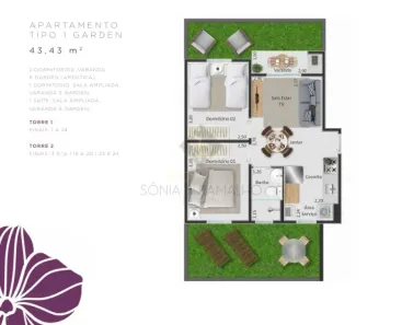 Apartamento com 2 Quartos à venda, 43m² no Bonfim Paulista, Ribeirão Preto
