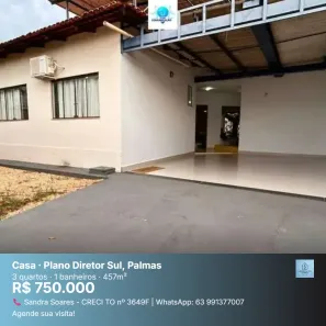 Casa com 3 Quartos à venda, 133m² no Plano Diretor Sul, Palmas