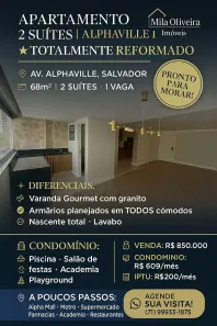 Apartamento com 2 Quartos à venda, 68m² no Alphaville I, Salvador