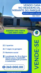 Casa de Condomínio com 2 Quartos à venda, 58m² no Santa Laura, Cuiabá