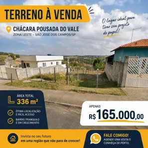 Lote/Terreno à venda, 336m² no Chácaras Pousada do Vale, São José dos Campos