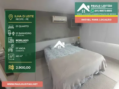 Apartamento com 1 Quarto para alugar, 40m² no Ilha do Leite, Recife