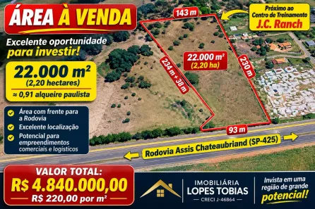 Lote/Terreno à venda, 22000m² no Centro, Guapiaçu