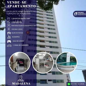 Apartamento com 3 Quartos à venda, 70m² no Madalena, Recife