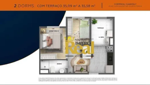 Apartamento com 2 Quartos à venda, 35m² no Água Branca, São Paulo