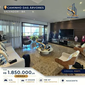 Apartamento com 4 Quartos à venda, 198m² no Caminho das Árvores, Salvador