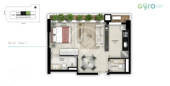 Flat com 1 Quarto à venda, 47m² no Setor Marista, Goiânia