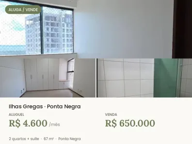 Apartamento com 2 Quartos à venda, 67m² no Ponta Negra, Manaus