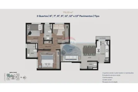 Apartamento com 2 Quartos à venda, 70m² no Luxemburgo, Belo Horizonte