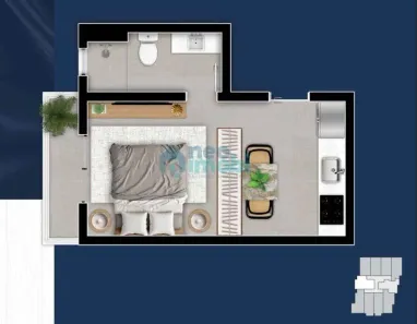 Apartamento com 1 Quarto à venda, 27m² no Trindade, Florianópolis