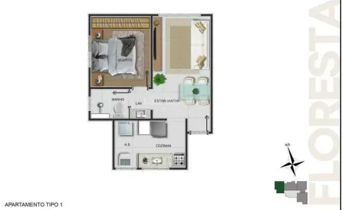 Apartamento com 1 Quarto à venda, 36m² no Floresta, Belo Horizonte