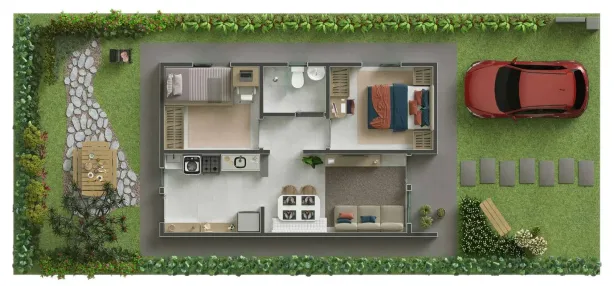 Casa de Condomínio com 2 Quartos à venda, 46m² no Estância Pica-pau amarelo (Zona Rural), São José do Rio Preto