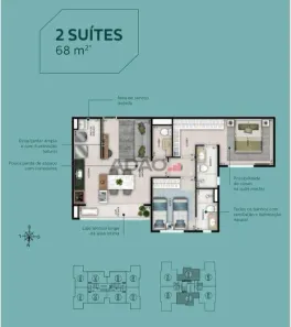 Apartamento com 2 Quartos à venda, 65m² no Setor Bueno, Goiânia