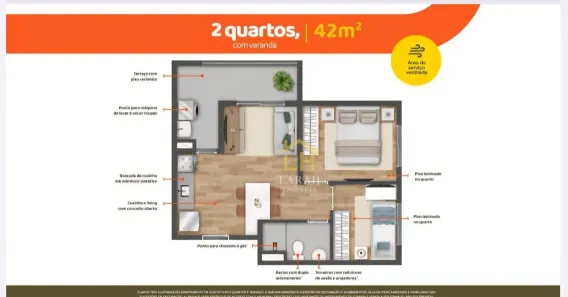 Apartamento com 2 Quartos à venda, 42m² no Vila Lageado, São Paulo