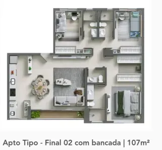 Apartamento com 3 Quartos à venda, 111m² no Setor Aeroporto, Goiânia