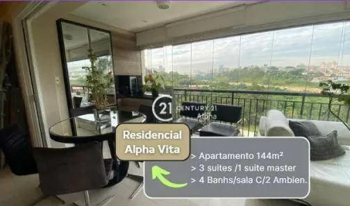 Apartamento com 3 Quartos à venda, 144m² no Alphaville, Santana de Parnaíba