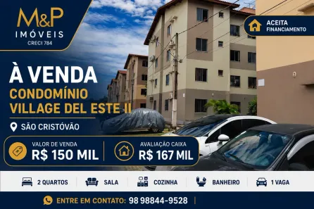 Apartamento com 2 Quartos à venda, 43m² no Jardim São Cristóvão II, São Luís