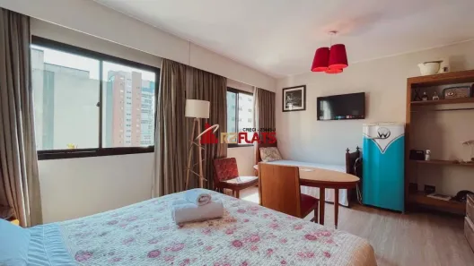 Flat com 1 Quarto para alugar, 28m² no Indianópolis, São Paulo