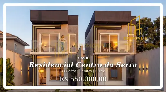 Casa com 3 Quartos à venda, 110m² no Residencial Centro da Serra, Serra
