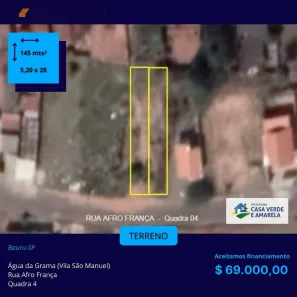 Lote/Terreno à venda, 145m² no Vila São Manoel, Bauru
