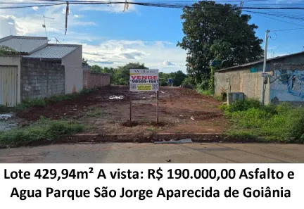 Lote/Terreno à venda, 429m² no Vila São Jorge, Aparecida de Goiânia