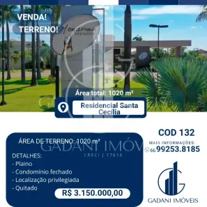 Lote/Terreno à venda, 1020m² no Eunice, Sinop